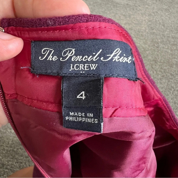 J. Crew Factory Pencil wool blend - Burgundy/plum Size 4 - Picture 5 of 8